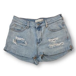 PacSun Bullhead Denim Co. Distressed High Rise Jean Shorts Size 7